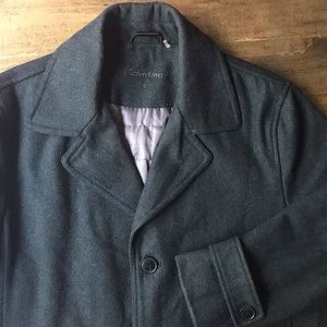 Calvin Klein Wool Single Breasted 3 Button Peacoat